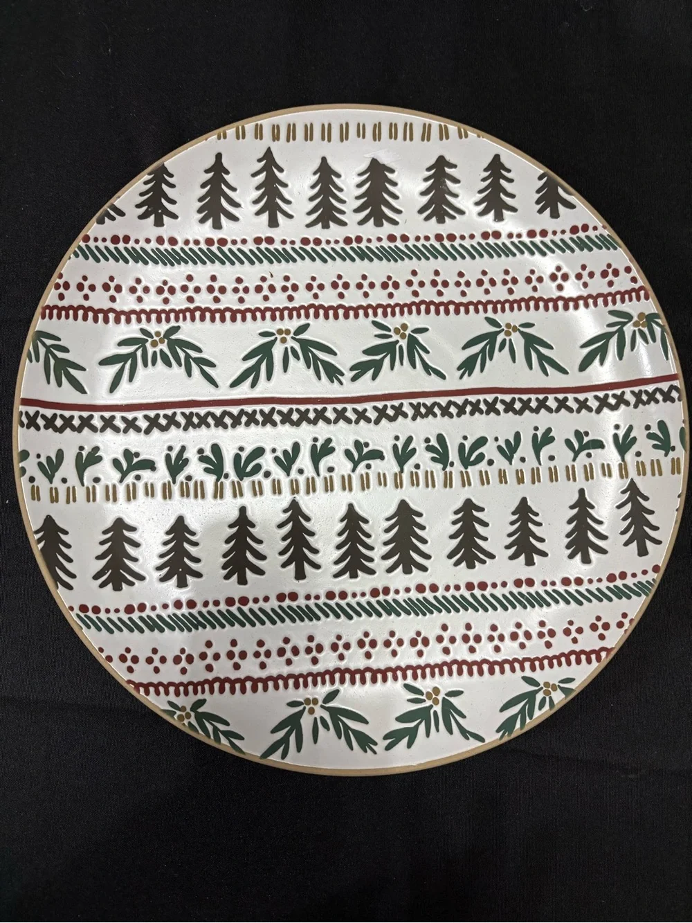 Crate&Barrel White Fair Isle Platter